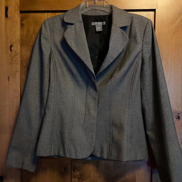 Black and White Seamed Ann Taylor Blazer - Picture 1 of 8